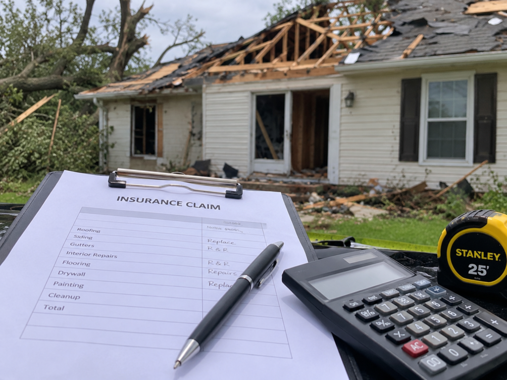 House damaged from bad weather